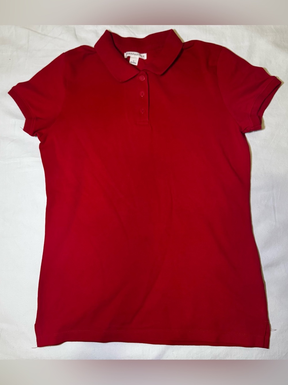 Aeropostale Women's Bright Red Polo Jersey Top